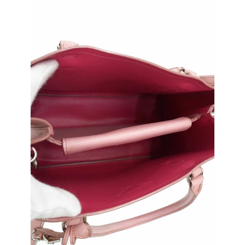 Prada Saffiano Cuir Double Handle Tote Shoulder Bag pink - Picture 3 of 9